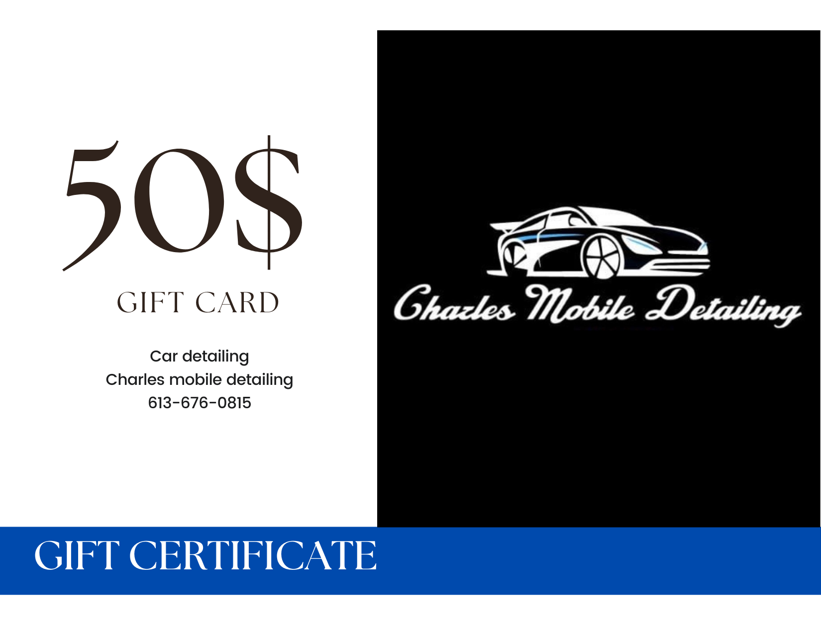 Charles Mobile Detailing Gift Card