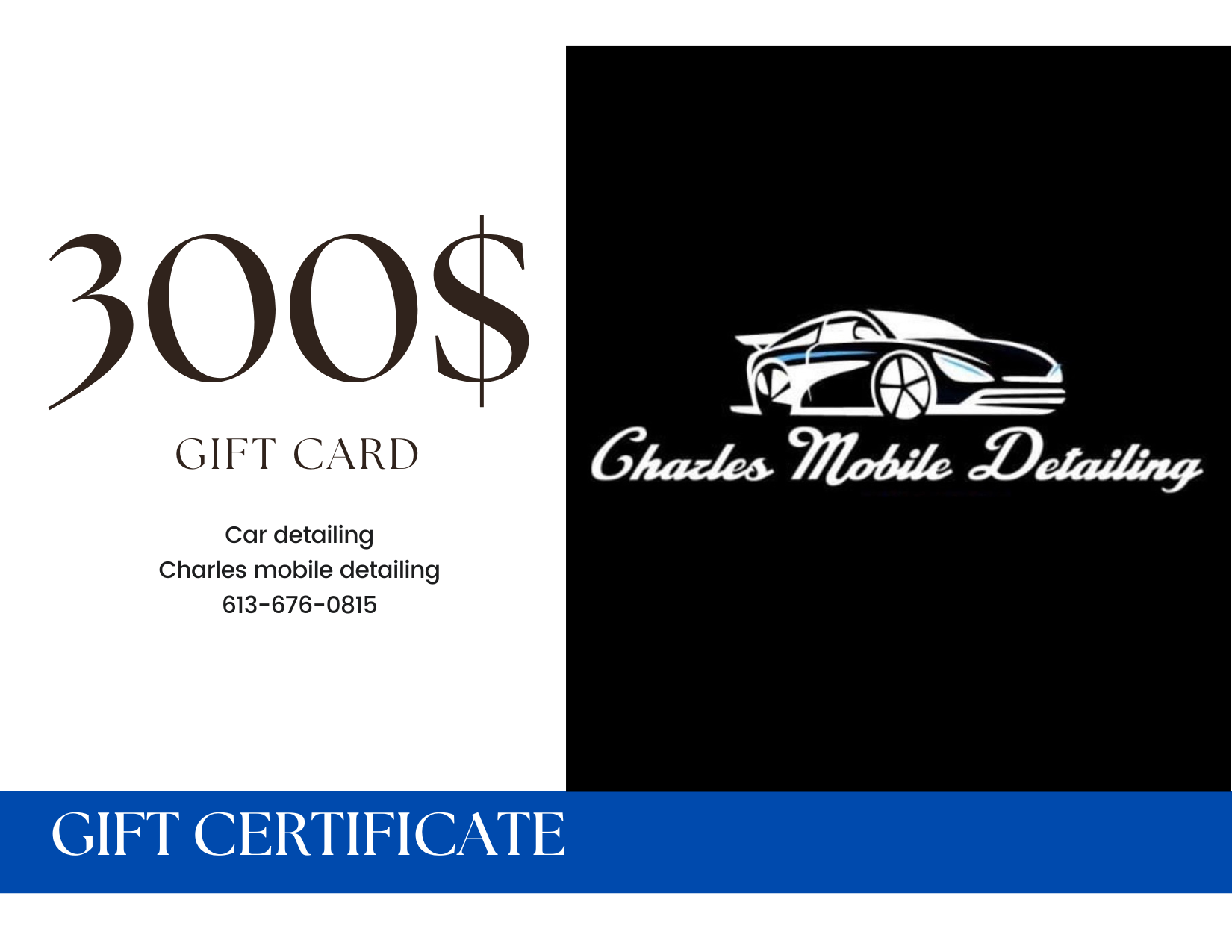 Charles Mobile Detailing Gift Card